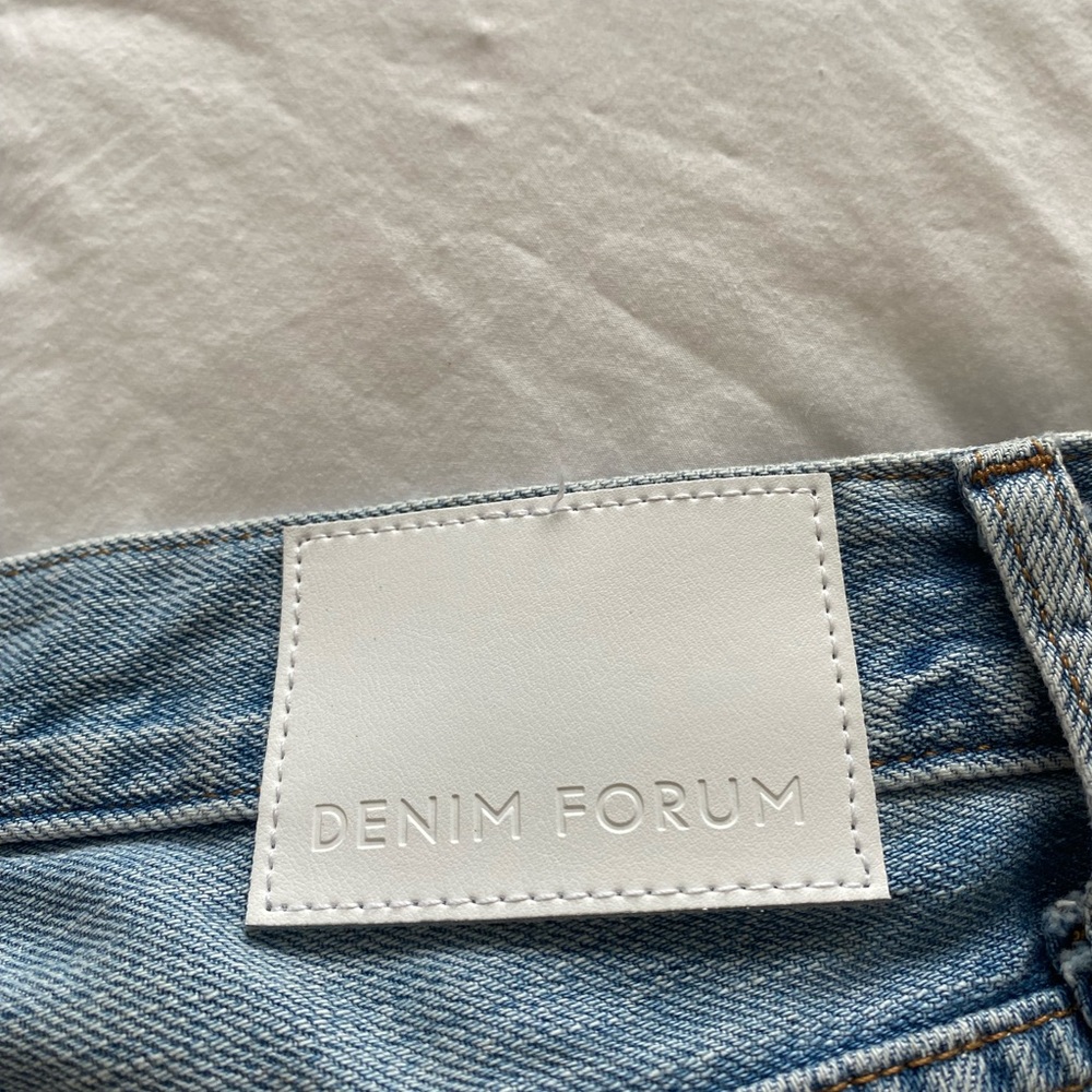 Denim Forum Light Blue Wide Leg Jeans - Picture 9 of 12